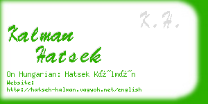 kalman hatsek business card